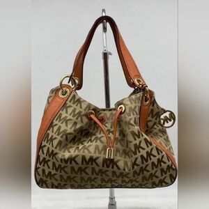 Michael Kors Ludlow Signature Brown/Orange Canvas/Jacquard Shoulder Bag